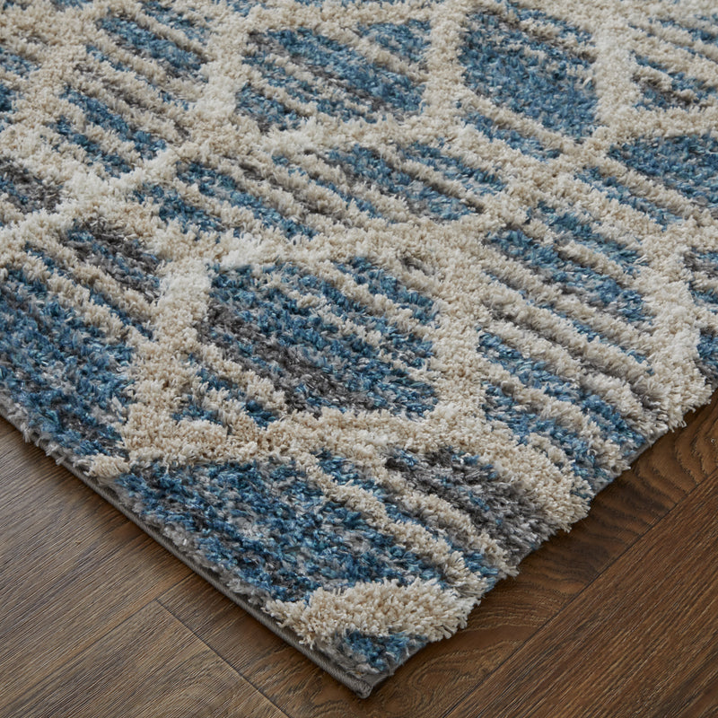 Mynka Transitional Diamond, Blue/Ivory