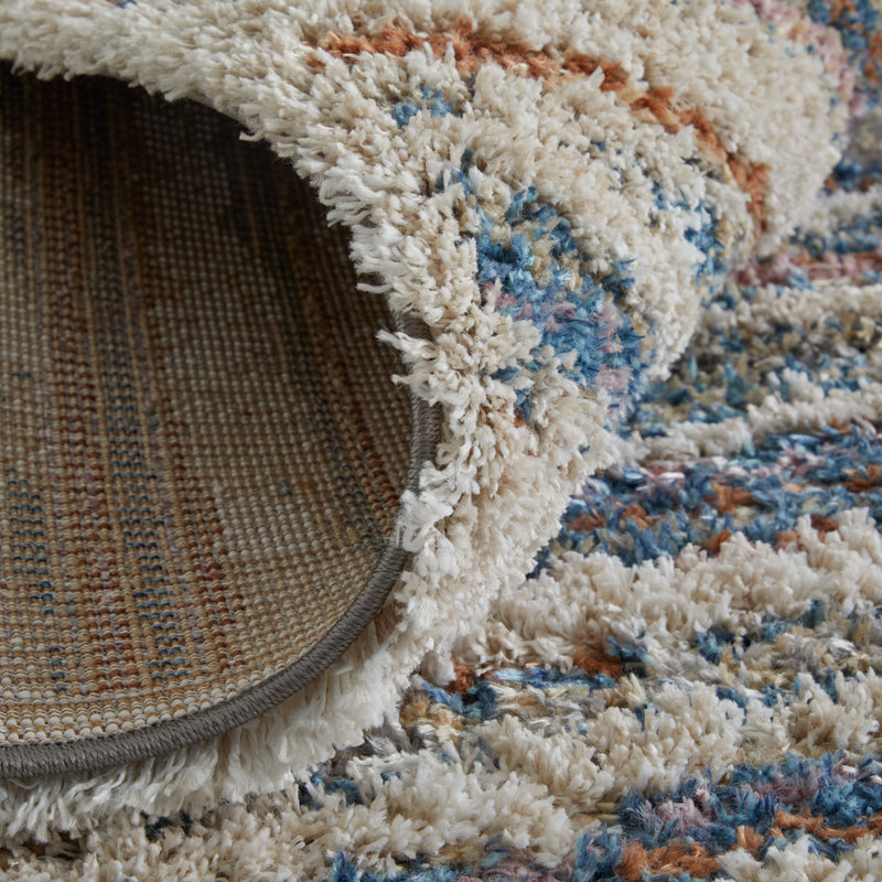 Mynka Transitional Stripes, Ivory/Blue/Orange