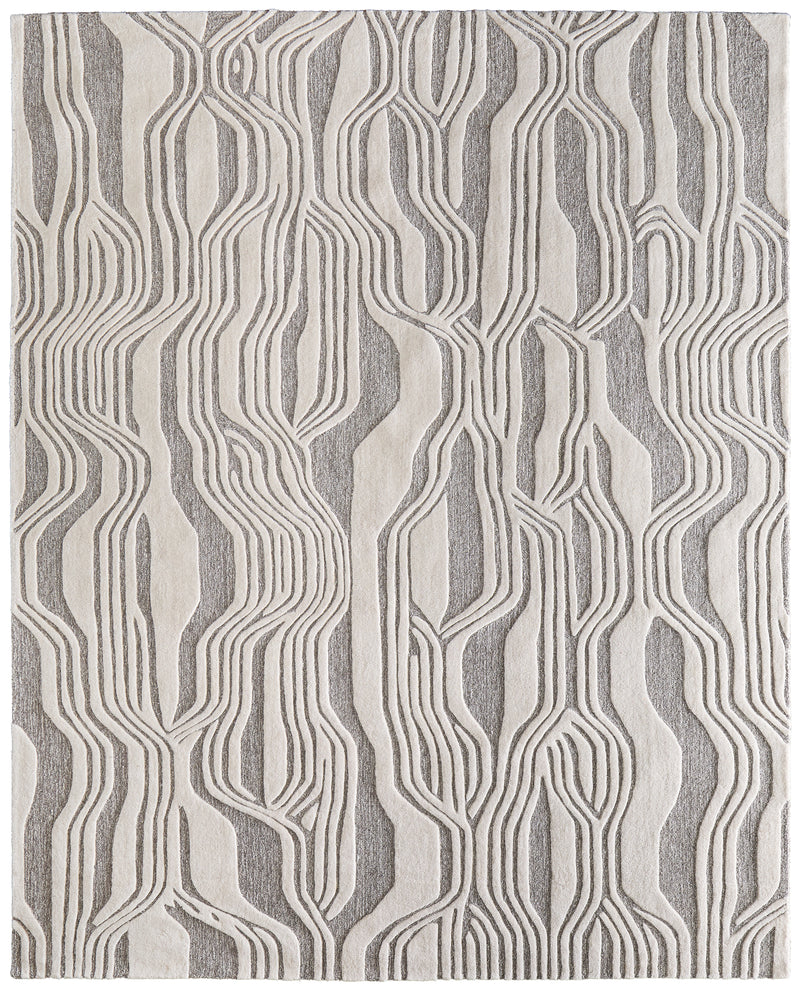 Kimball Transitional Abstract, Ivory/Gray