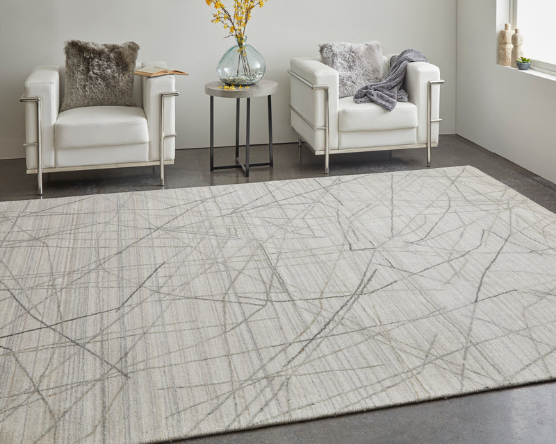 Whitton Modern Abstract, Ivory/Gray