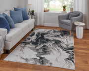 Micah Modern Abstract, Ivory/Black/Taupe