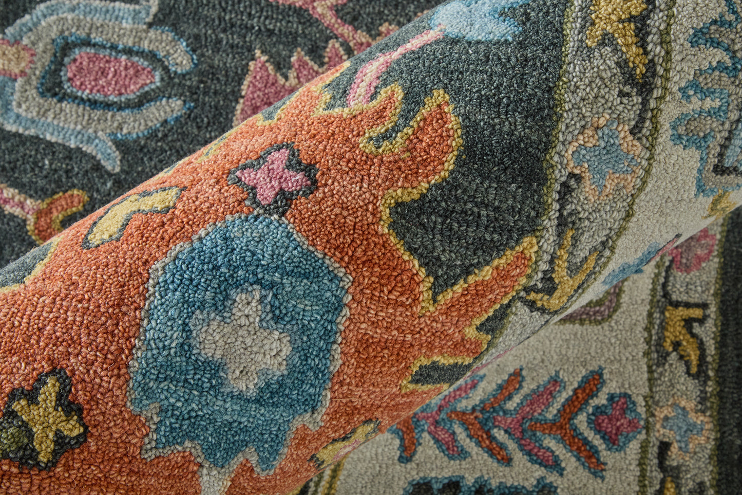 Springfield Traditional Floral & Botanical, Gray/Ivory/Blue