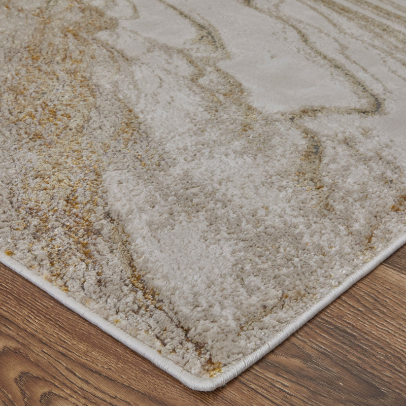 Aura Modern Abstract, Ivory/Taupe/Gold