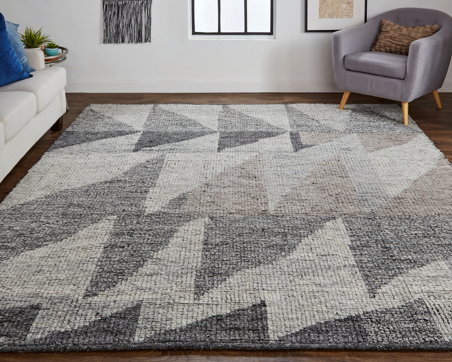 Alford Modern Geometric, Ivory/Gray/Taupe