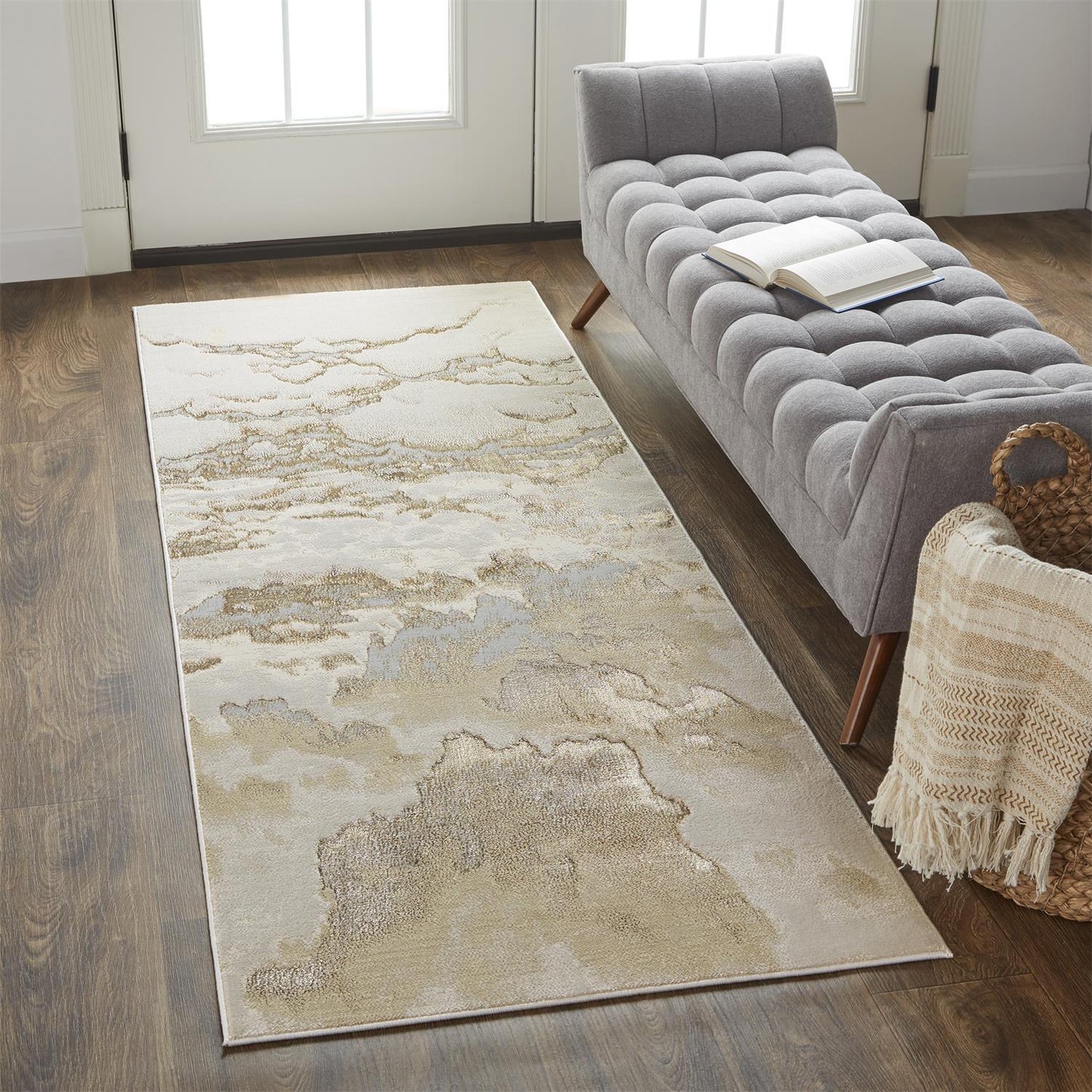 Aura Modern Abstract, Ivory/Tan/Gray