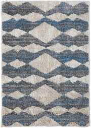 Mynka Transitional Diamond, Ivory/Gray/Blue