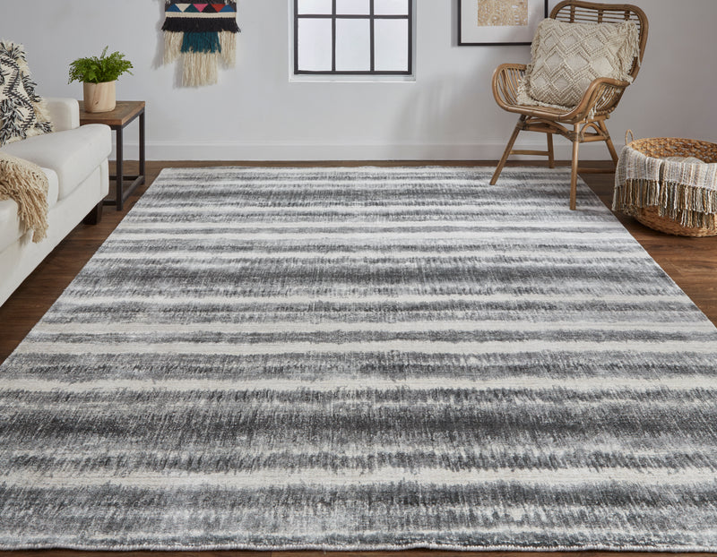 Mackay Transitional Stripes, Gray/Ivory/Black