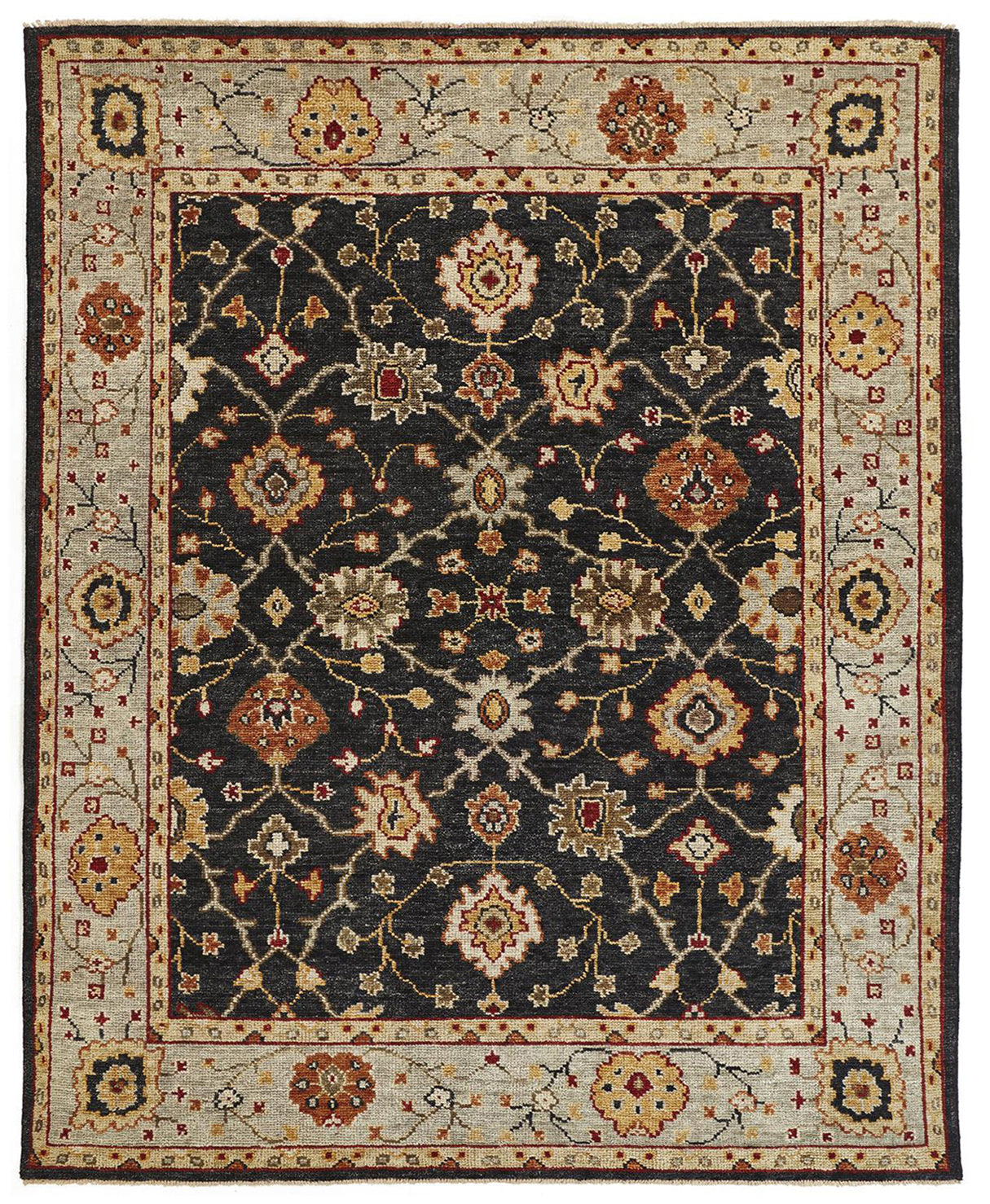 Carrington Traditional Oriental, Black/Gold/Gray