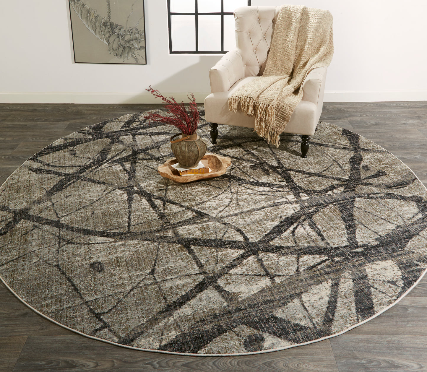 Kano Transitional Abstract, Taupe/Gray/Ivory
