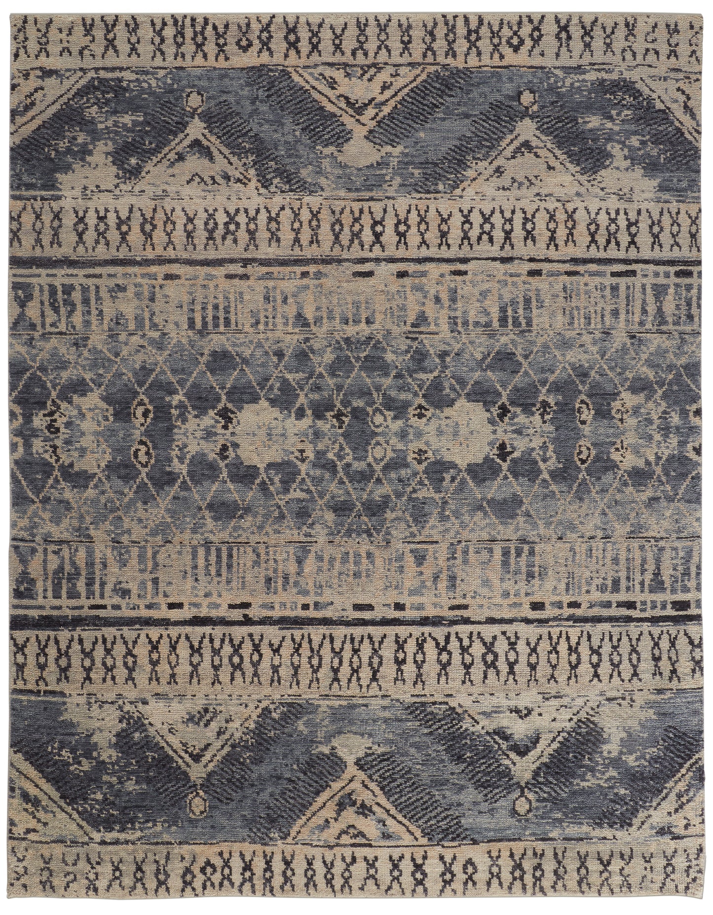 Palomar Transitional Trellis & Lattice, Blue/Gray/Ivory