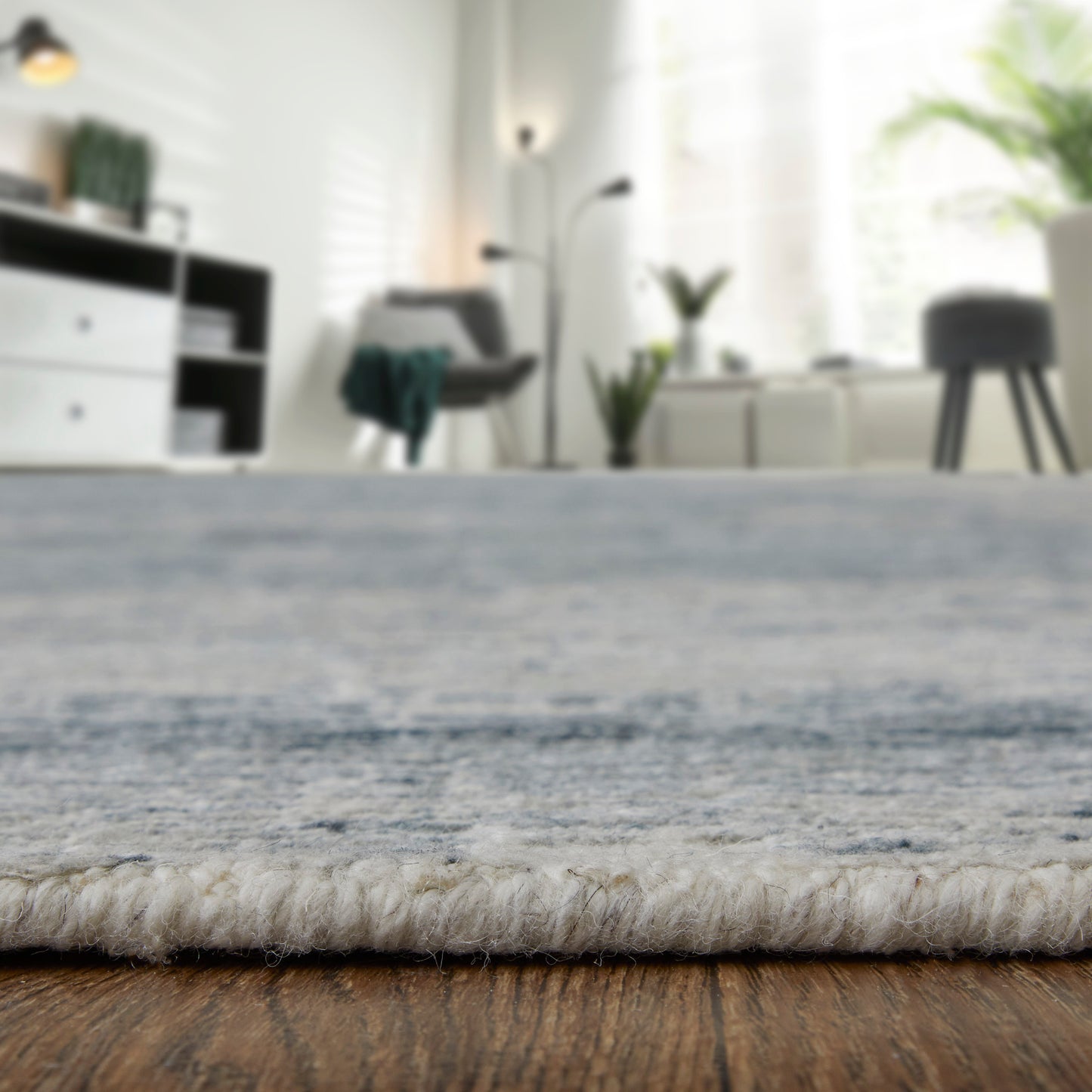Brighton Modern Abstract, Ivory/Blue/Gray