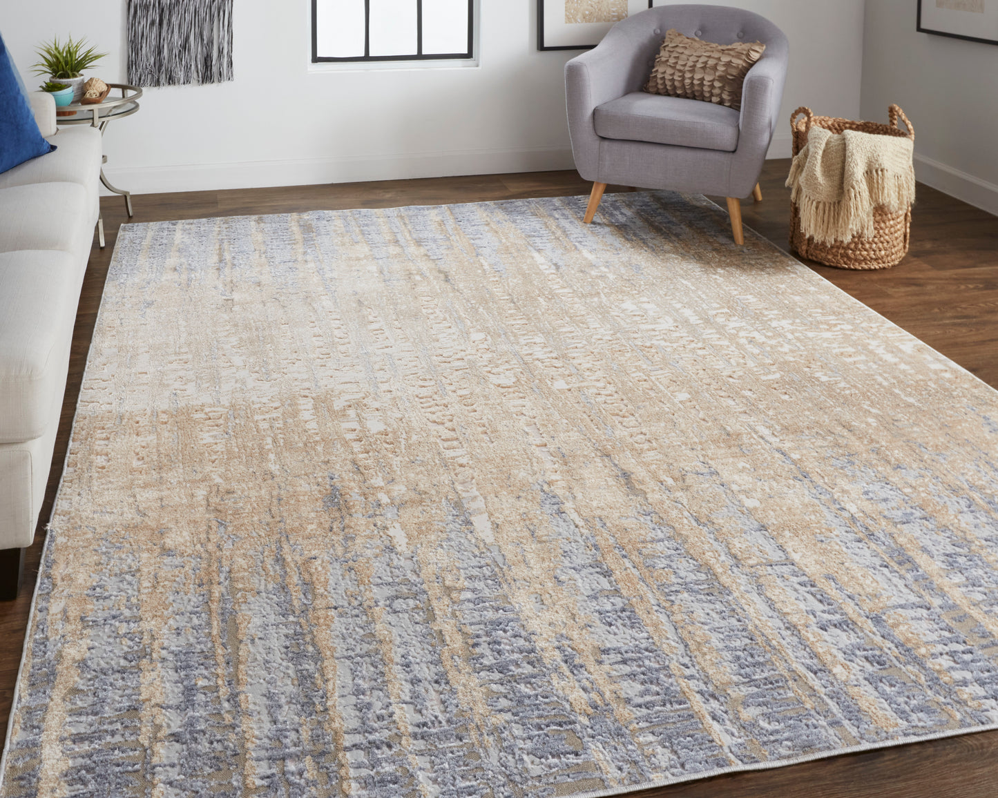 Laina Transitional Gradient & Ombre, Tan/Brown/Blue