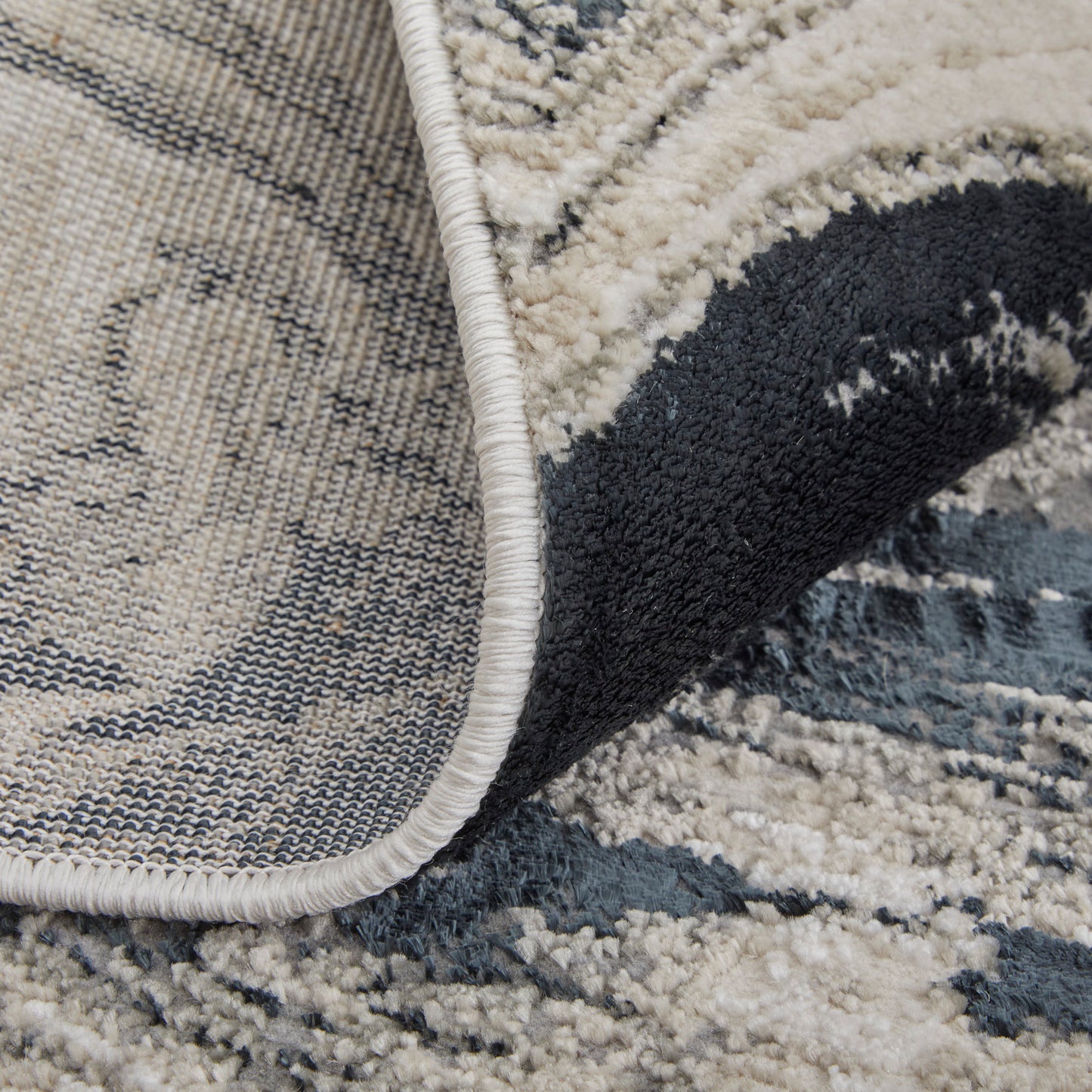 Micah Modern Abstract, Ivory/Black/Taupe