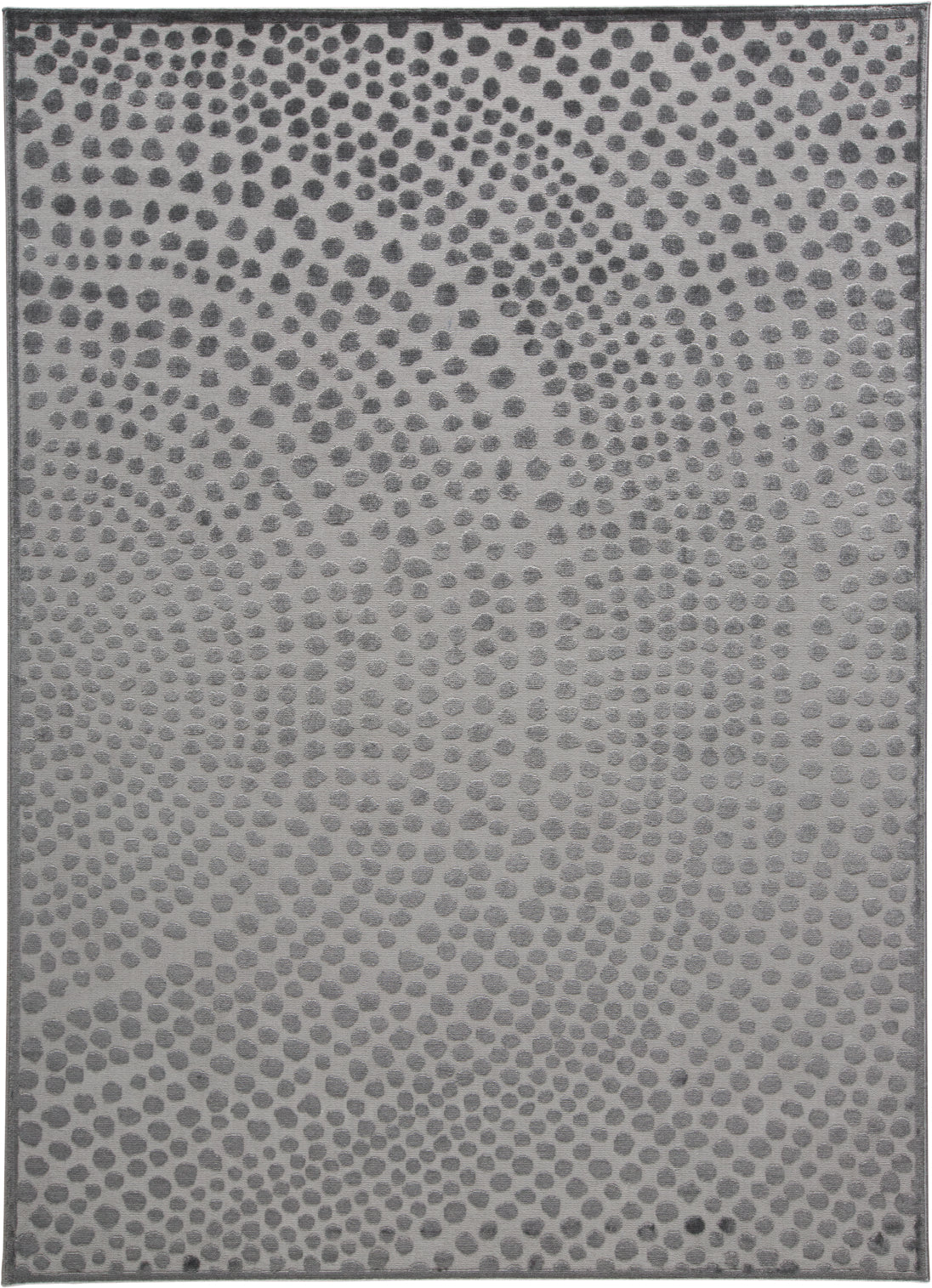 Gaspar Modern Polka Dots, Gray/Silver/Ivory