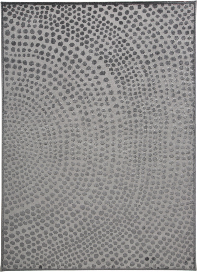 Gaspar Modern Polka Dots, Gray/Silver/Ivory