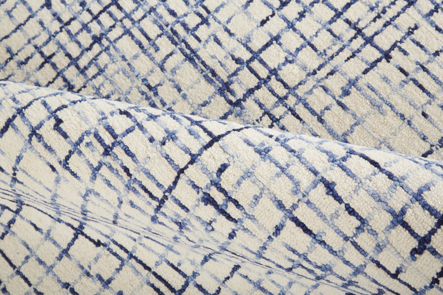 Maddox Transitional Abstract, Ivory/Blue