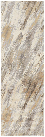 Parker Transitional Abstract, Ivory/Tan/Brown