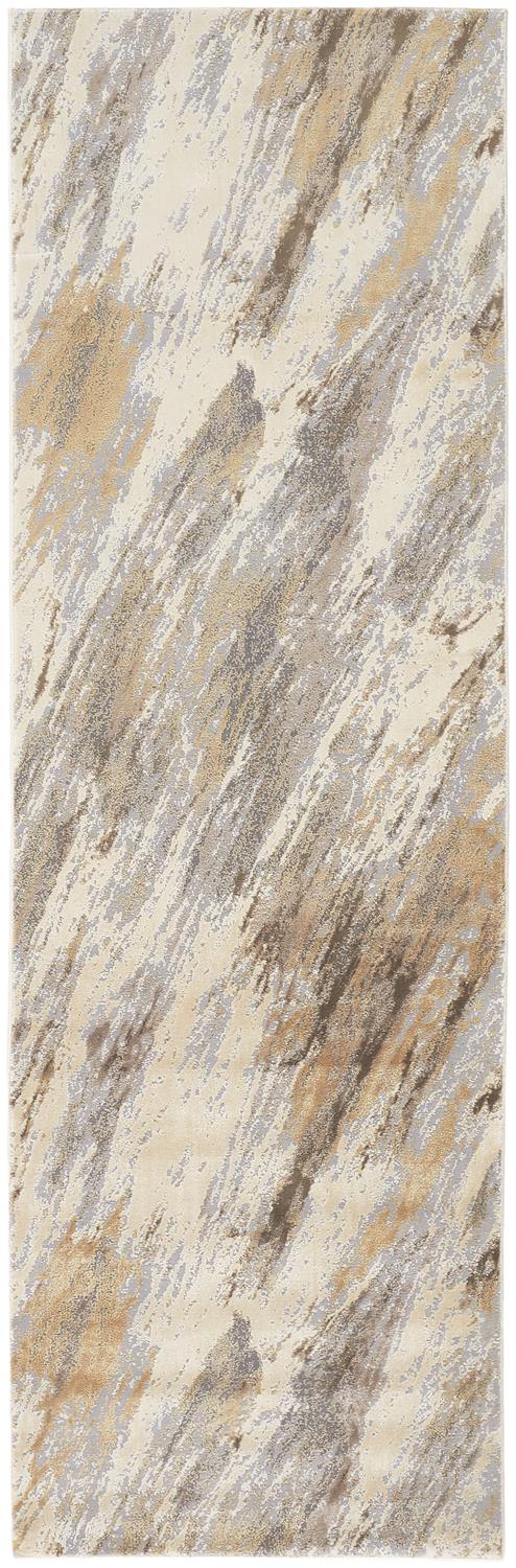 Parker Transitional Abstract, Ivory/Tan/Brown