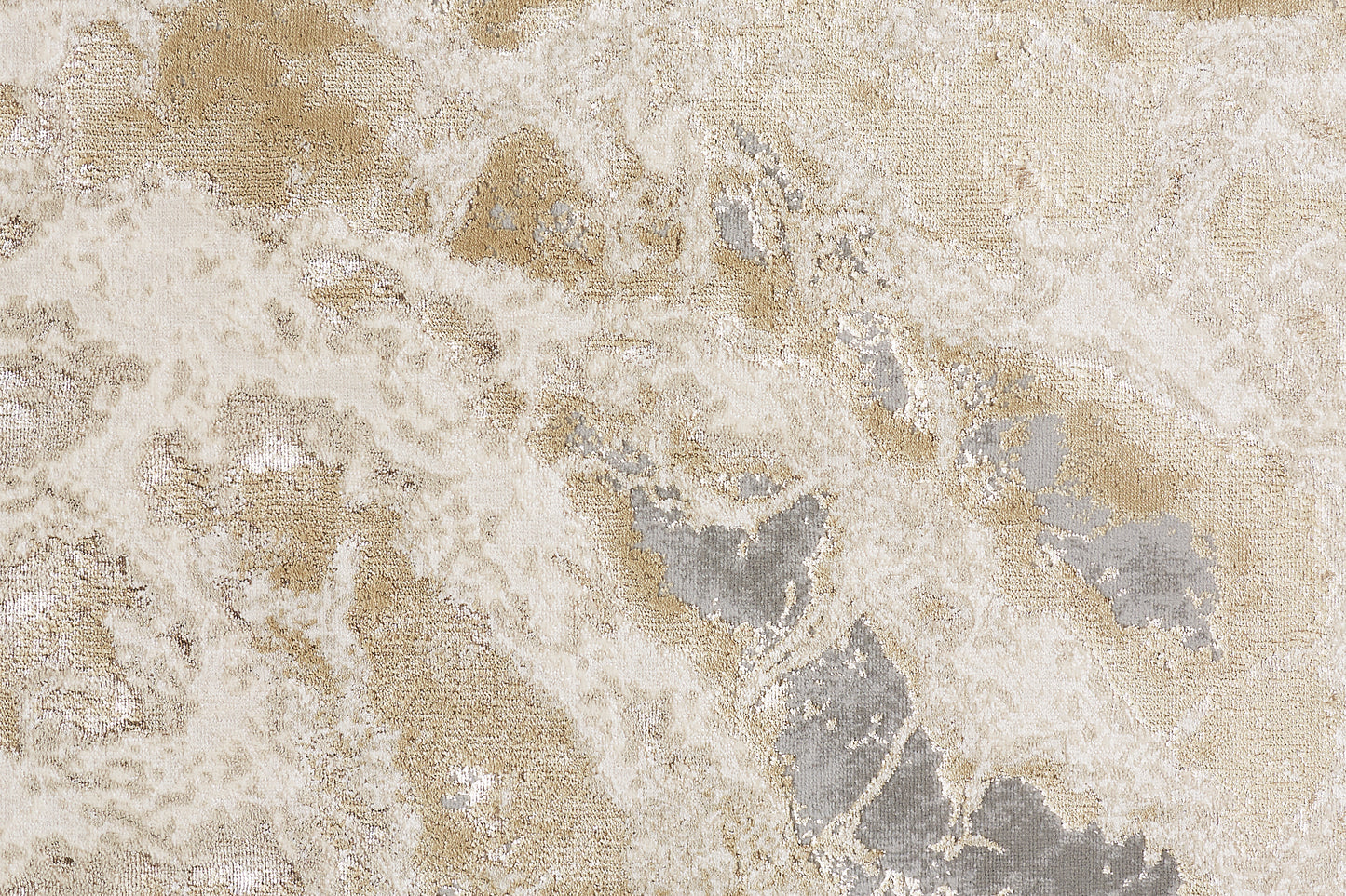Aura Modern Abstract, Ivory/Silver/Gold