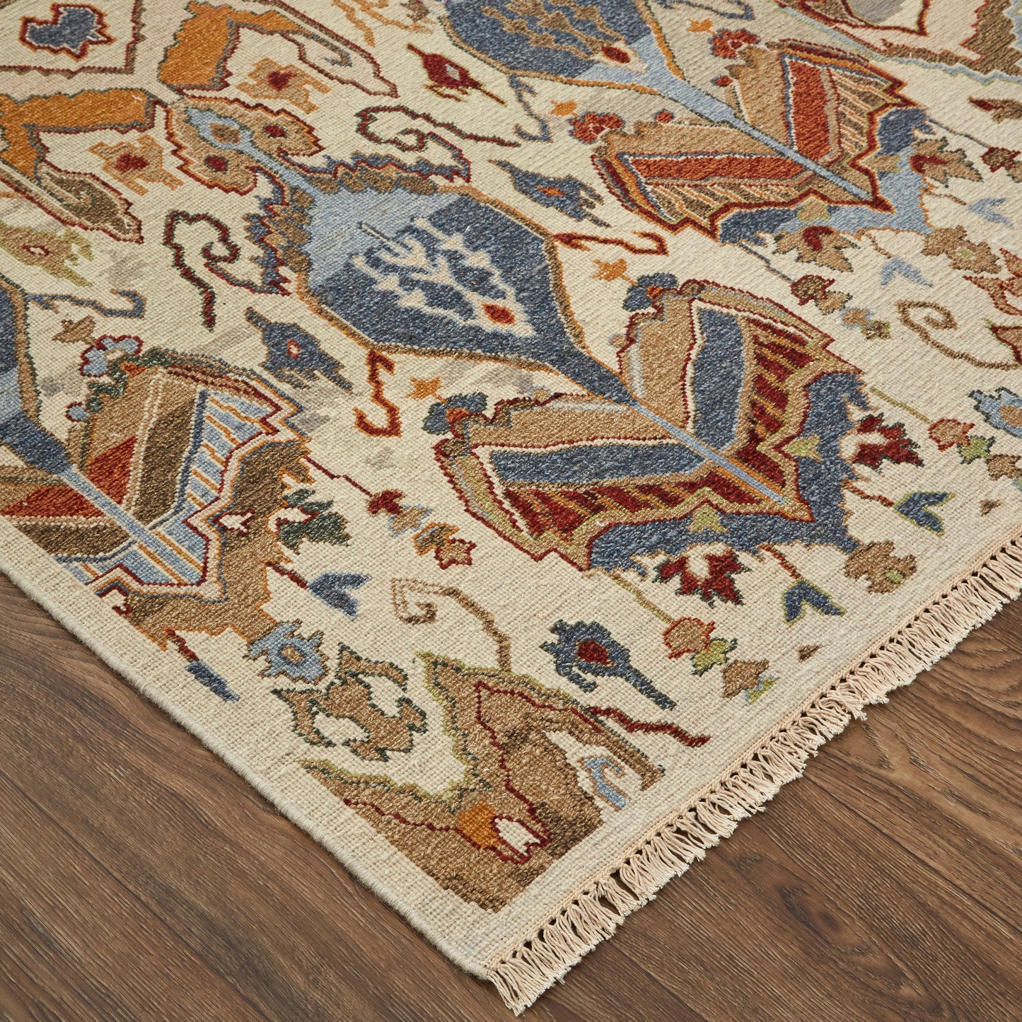 Leylan Transitional Ikat, Tan/Ivory/Orange