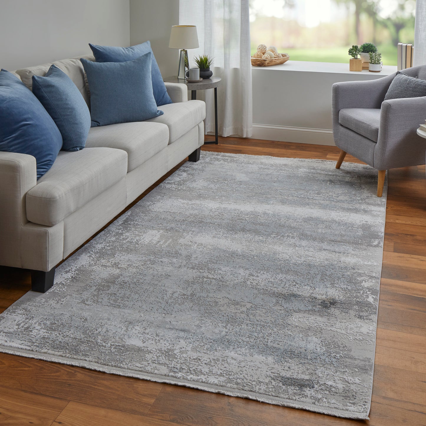 Cadiz Modern Abstract, Taupe/Gray/Silver