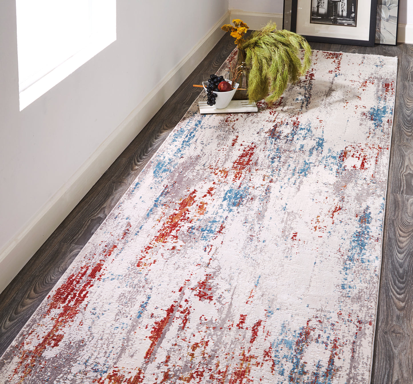 Cadiz Modern Abstract, Gray/Red/Blue