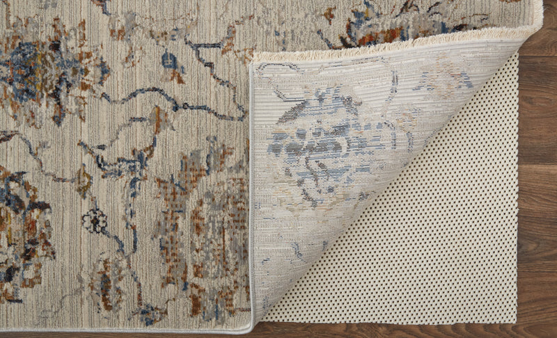 Kaia Transitional Floral & Botanical, Ivory/Orange/Blue