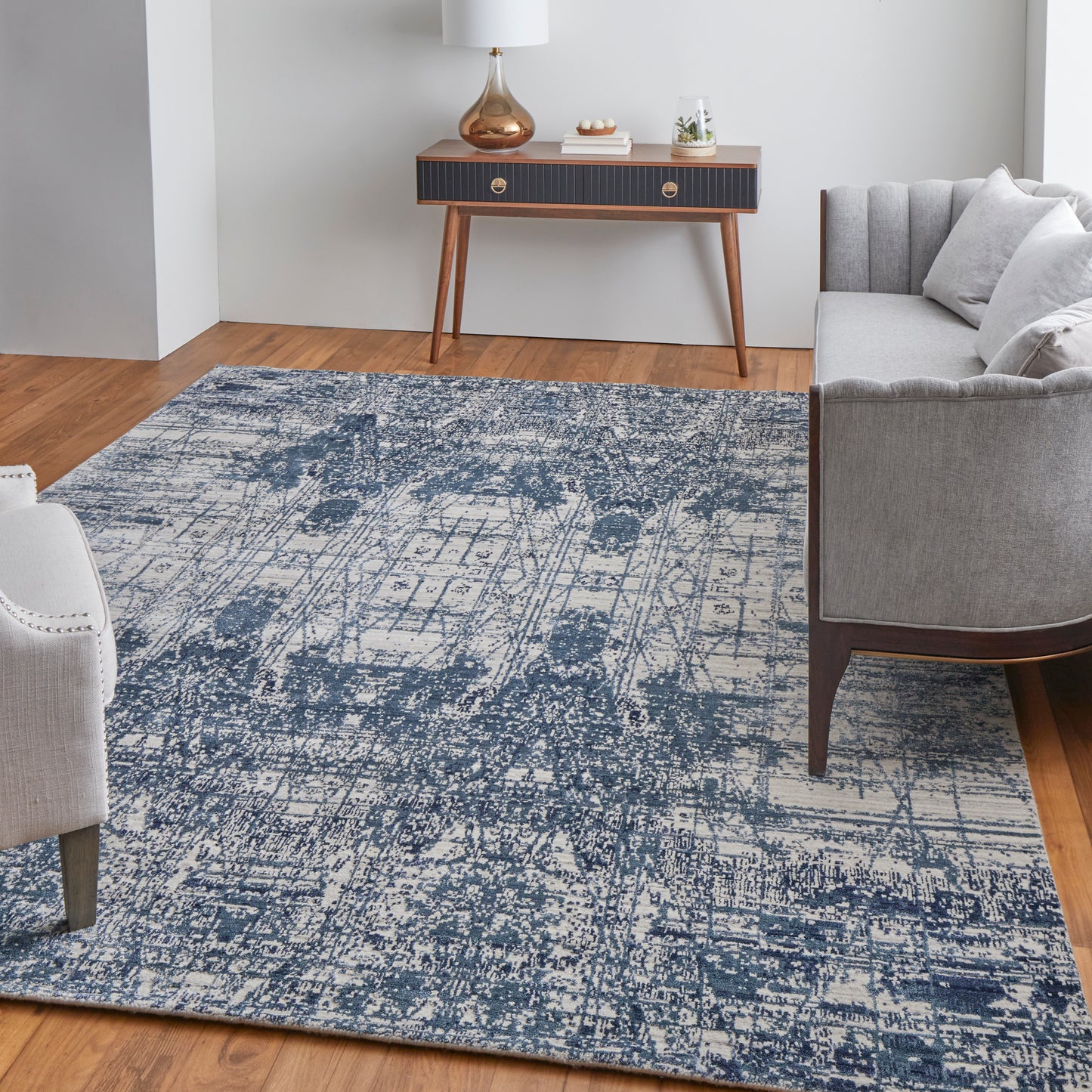 Eastfield Modern Abstract, Blue/Ivory