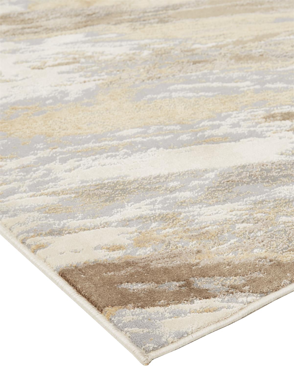 Parker Transitional Abstract, Ivory/Tan/Brown