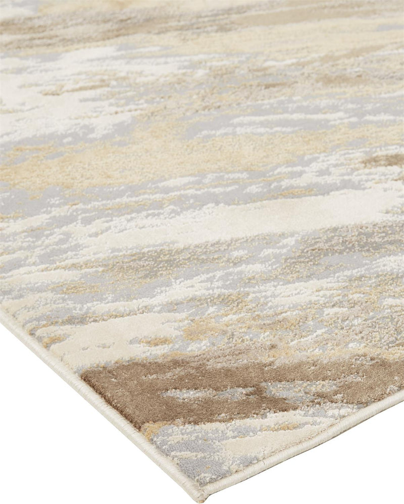 Parker Transitional Abstract, Ivory/Tan/Brown