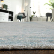 Brighton Modern Abstract, Blue/Ivory/Silver
