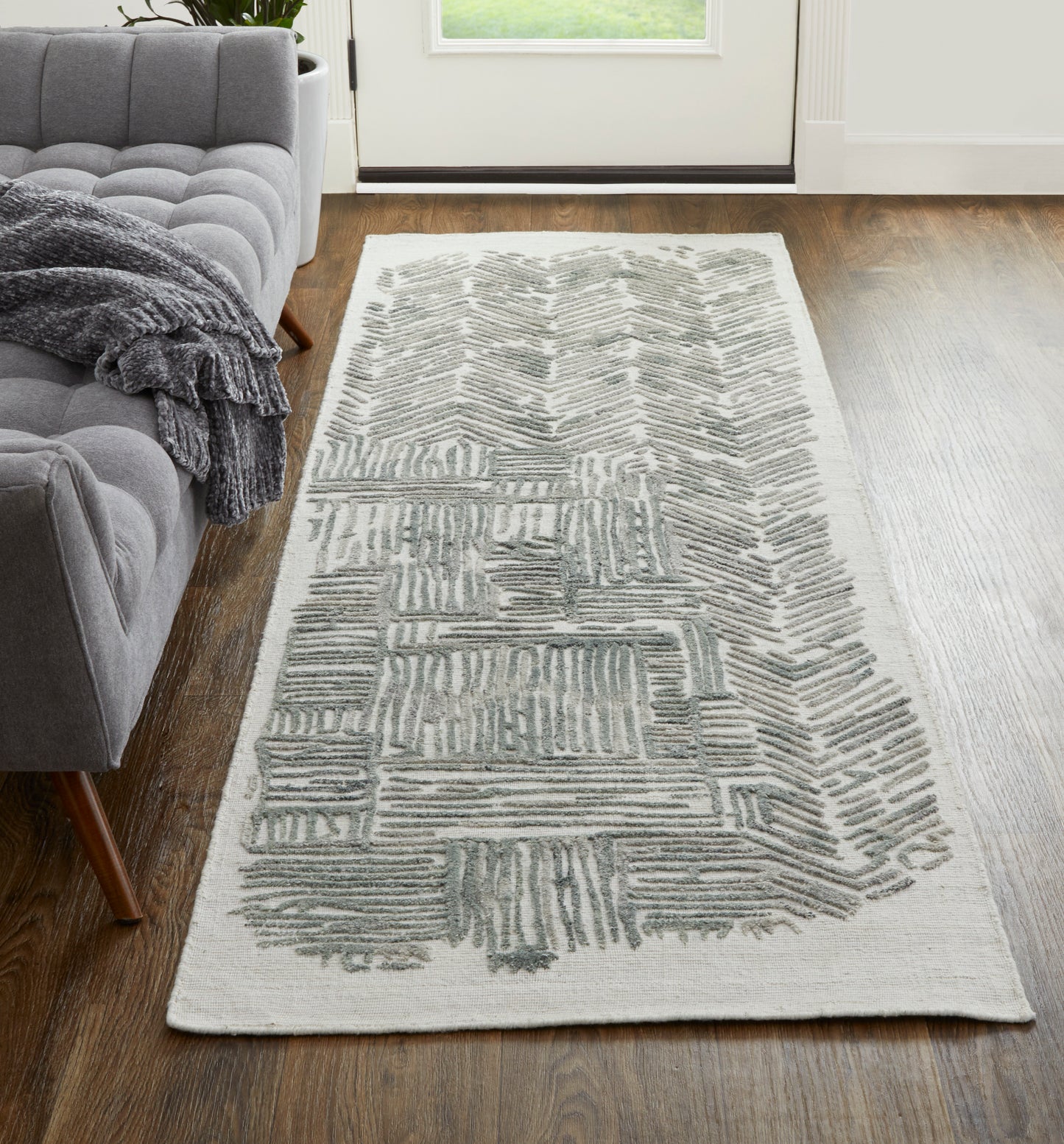 Elias Modern Abstract, Green/Blue/Ivory