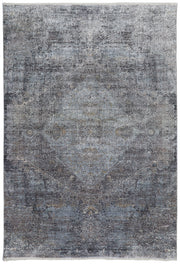 Sarrant Transitional Distressed, Gray/Silver/Ivory
