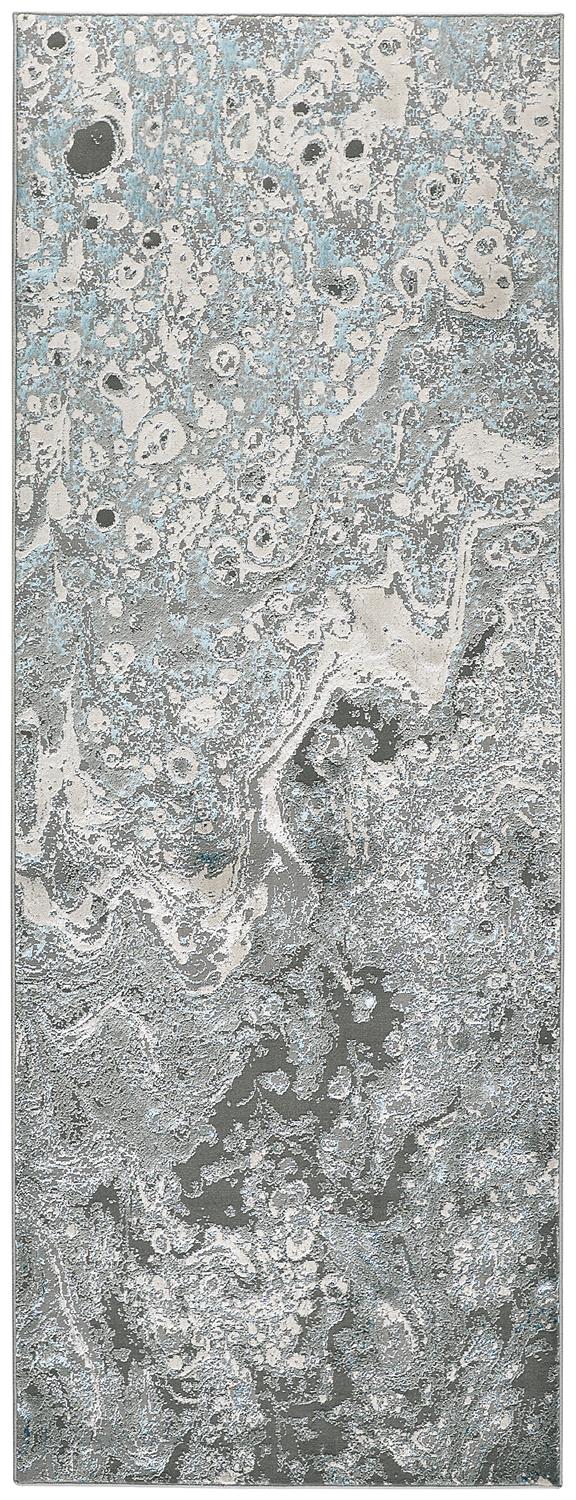 Azure Modern Watercolor, Ivory/Gray/Blue