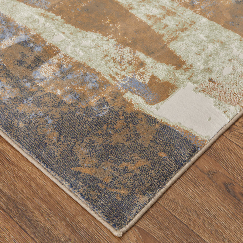 Clio Modern Abstract, Brown/Blue/Ivory