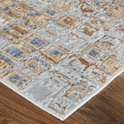 Laina Transitional Geometric, Tan/Ivory/Blue