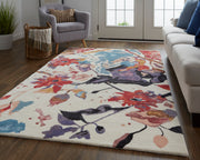 Dafney Transitional Floral & Botanical, Red/Blue/Purple